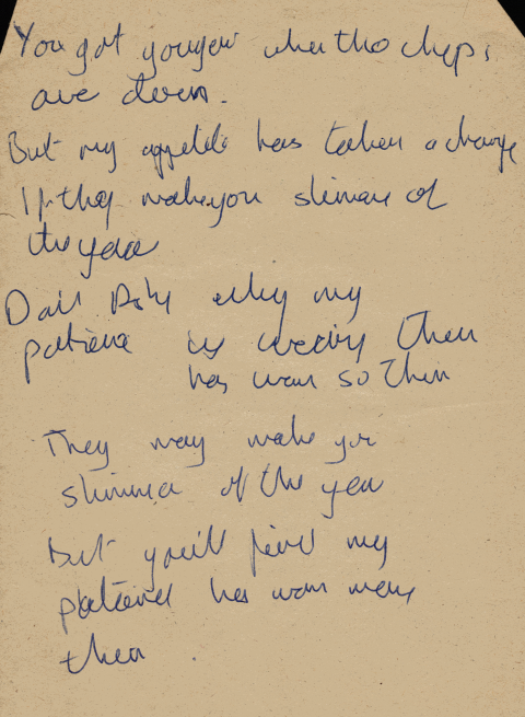 Night Muesli Handwritten verse